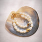 Mother of Pearl & Gold Pikake Beaded Bracelet - Gold Hāweo