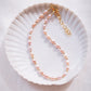 Pink Rice Pearl & Gold Bead Adjustable Anklet - Gold Liko