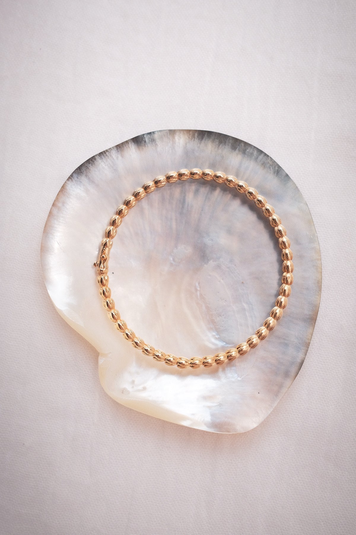 Gold Pikake Lei Hinged Bangle - Pualei