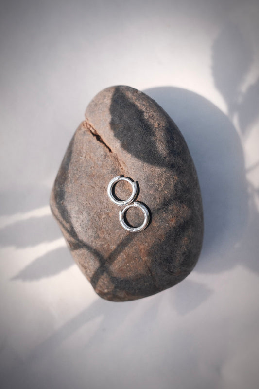 Tiny Silver Huggie Hoop Earrings - Auili'i