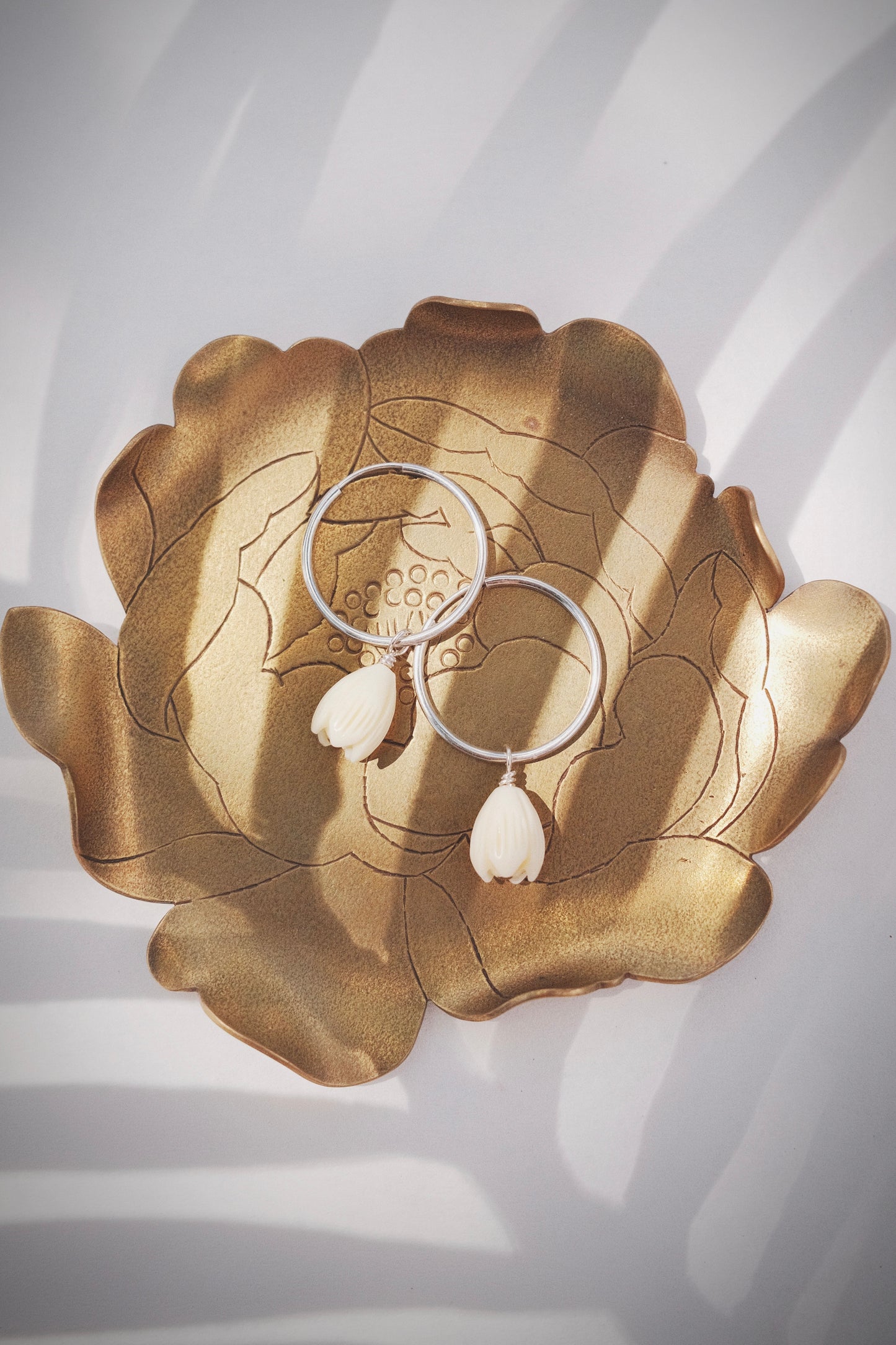 Pikake Silver Hoop Earrings - Pikake