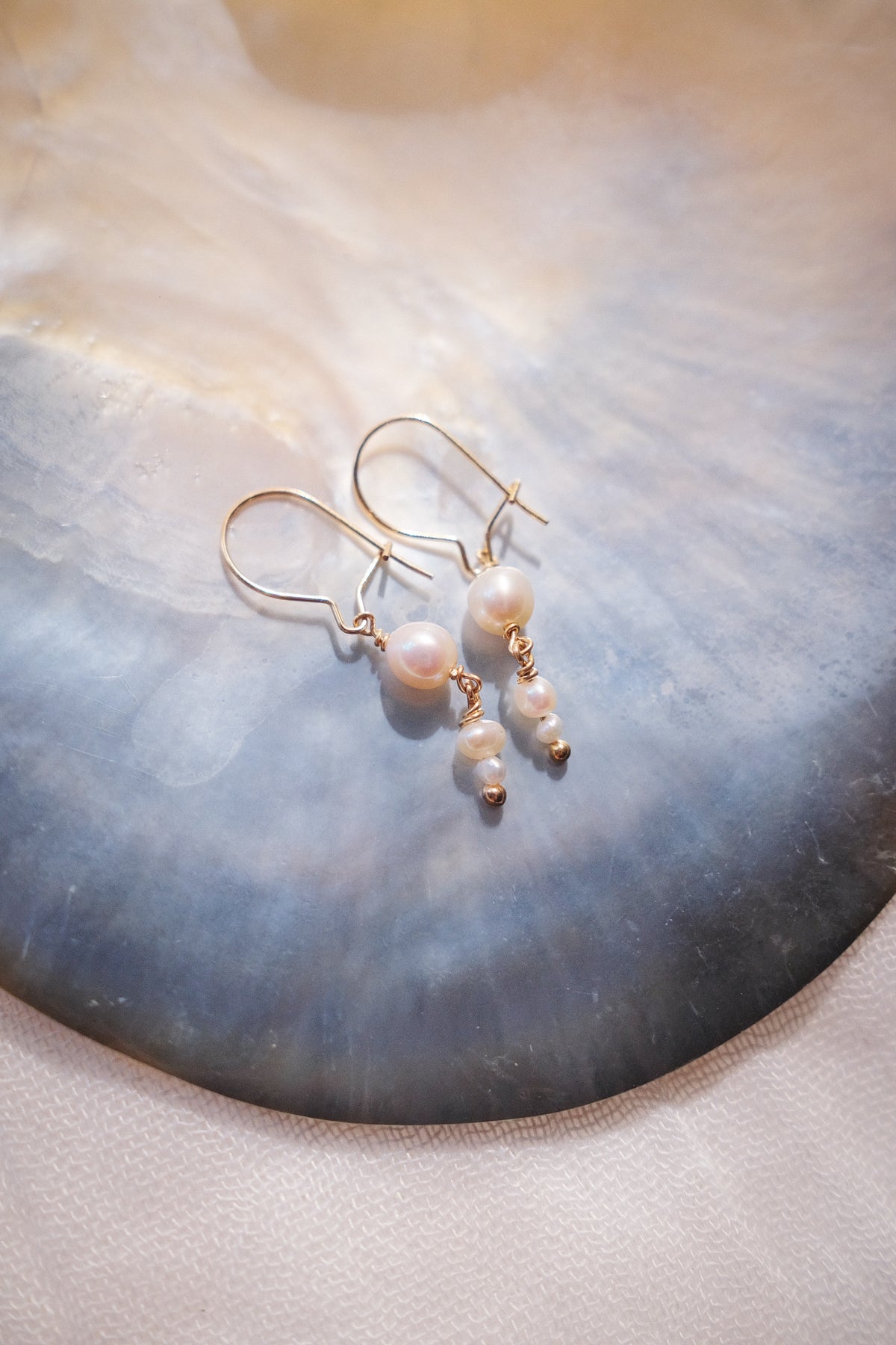 Pearl Dewdrop Earrings - Gold or Silver Heleleʻi