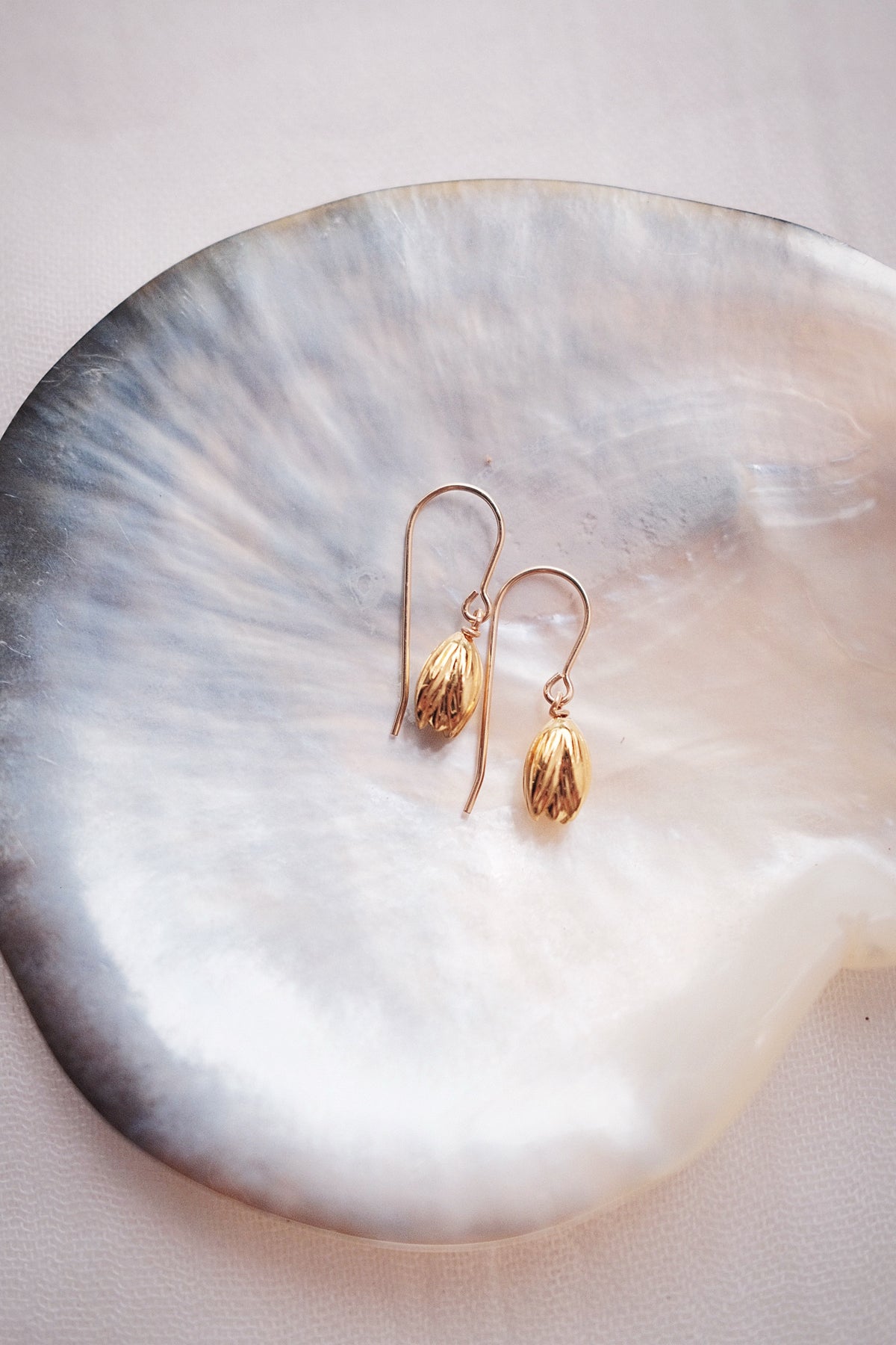Gold Pikake Charm Ear Wire Earrings - Popohe