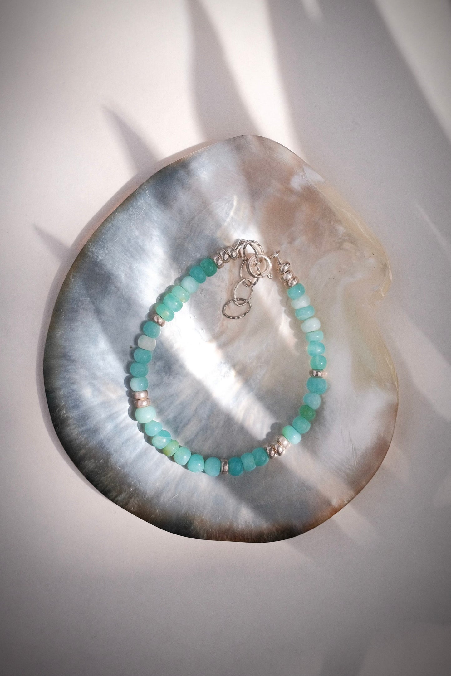 Peruvian Blue Opal Silver Bracelet - Mana'olana