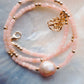 Pink Pearl and Gemstone Necklace - Gold Akala