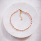 Pink Rice Pearl & Gold Bead Adjustable Anklet - Gold Liko