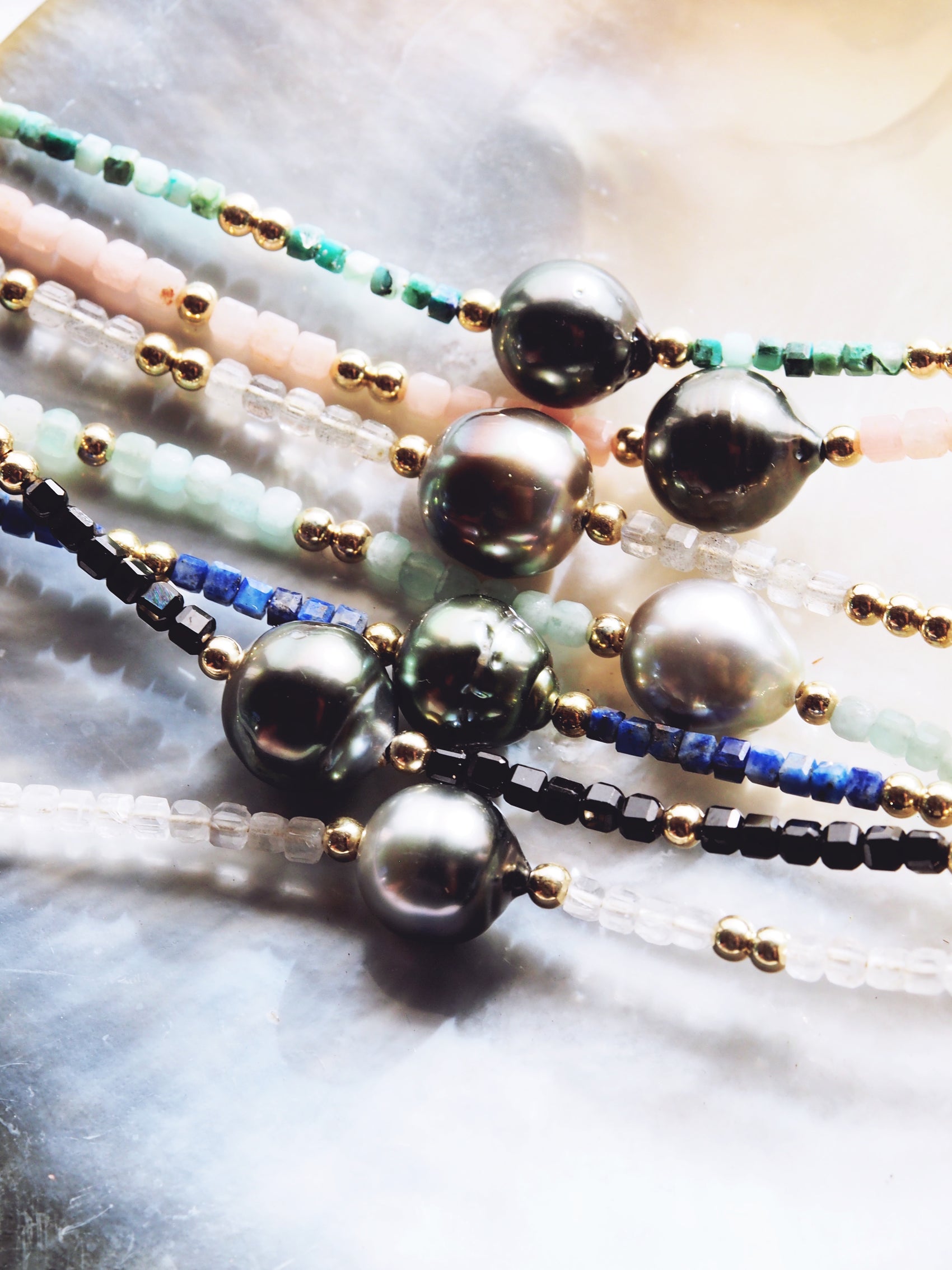 Tahitian Pearl and Gemstone Bracelet - Iolana