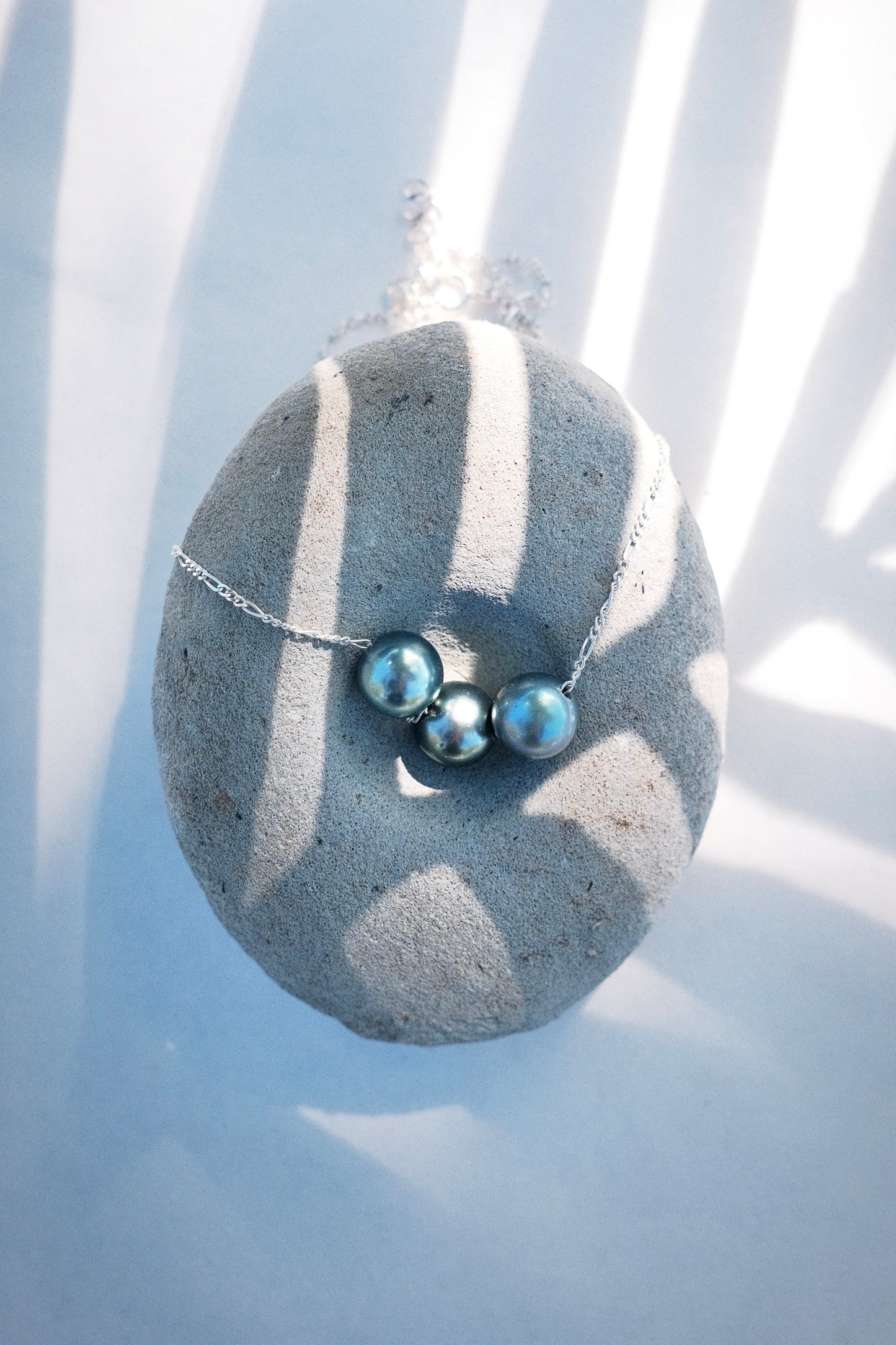 Silver Triple Floating Tahitian Pearl Necklace - Mililani