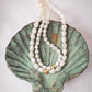 Mother of Pearl & Gold Pikake Beaded Necklace - Gold Hāweo