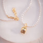 Tiny Pearl Strand Necklace with Pikake Pendant - Mikioi