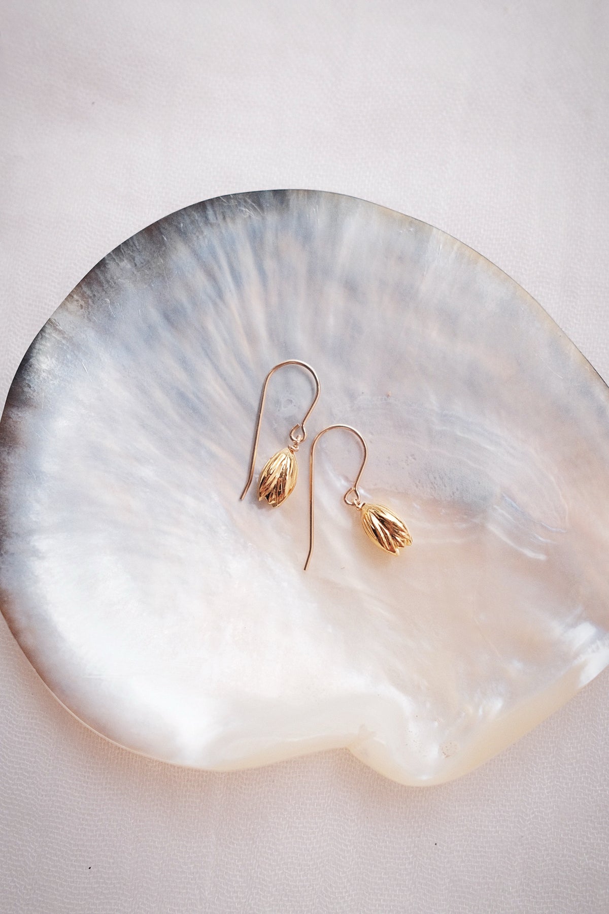 Gold Pikake Charm Ear Wire Earrings - Popohe