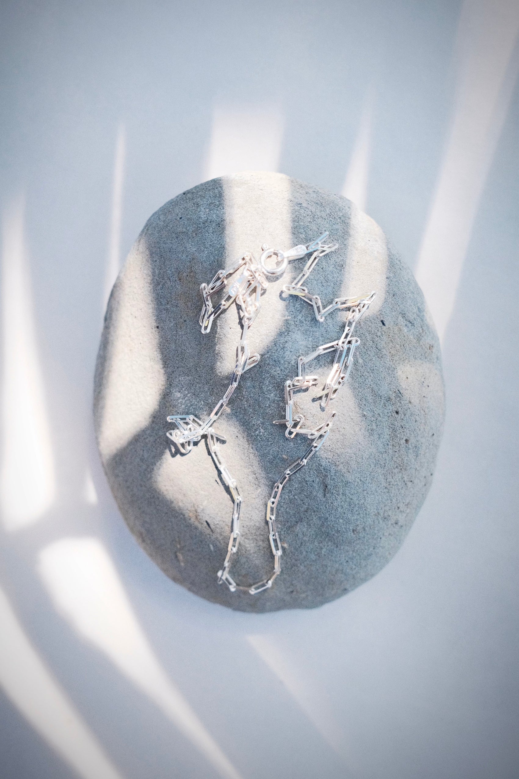 Dainty Silver Paperclip Chain Necklace - Silver Kei