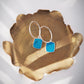 Howlite Turquoise Silver Medium Hoop Earrings - Silver Alaka'i