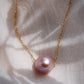 Single Floating Pink Pearl Necklace - Lokapele