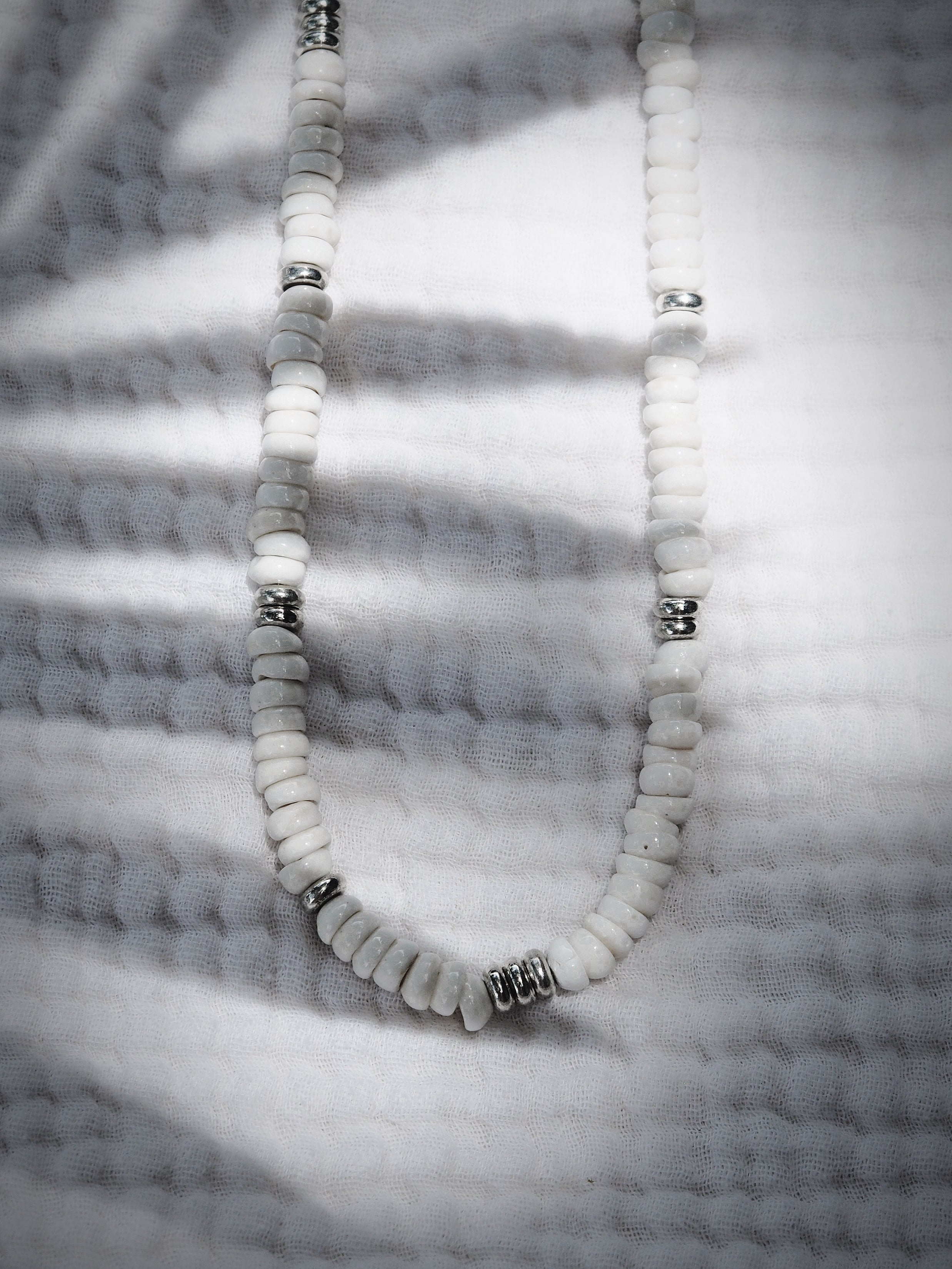 Unisex Silver Puka Shell Necklace - Ikaika – ke aloha jewelry
