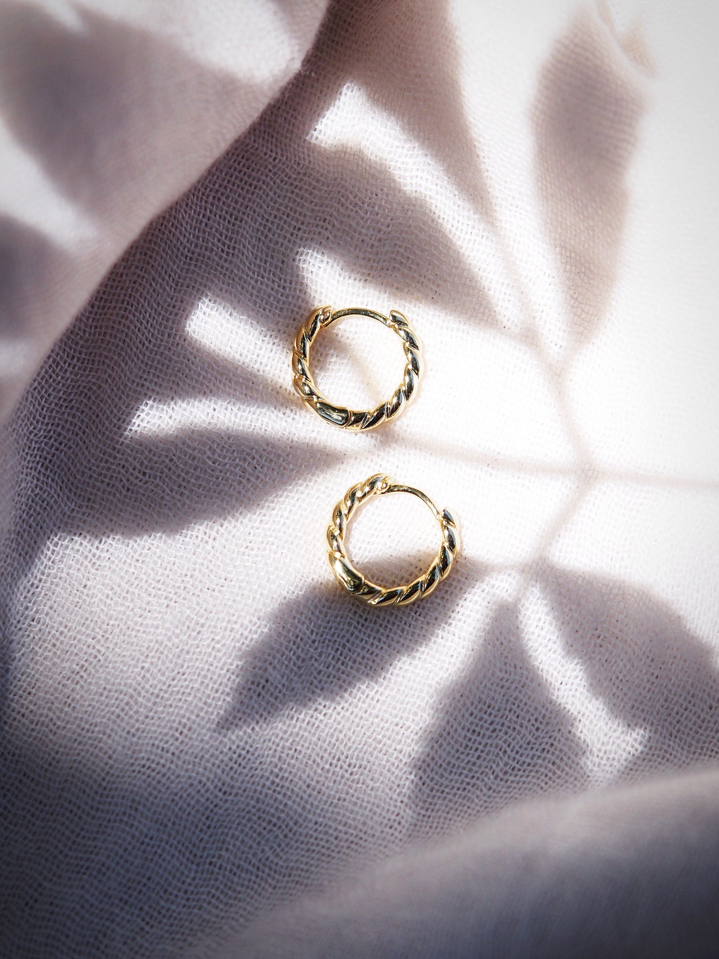 Twisted Small Hoop Earrings - Olina