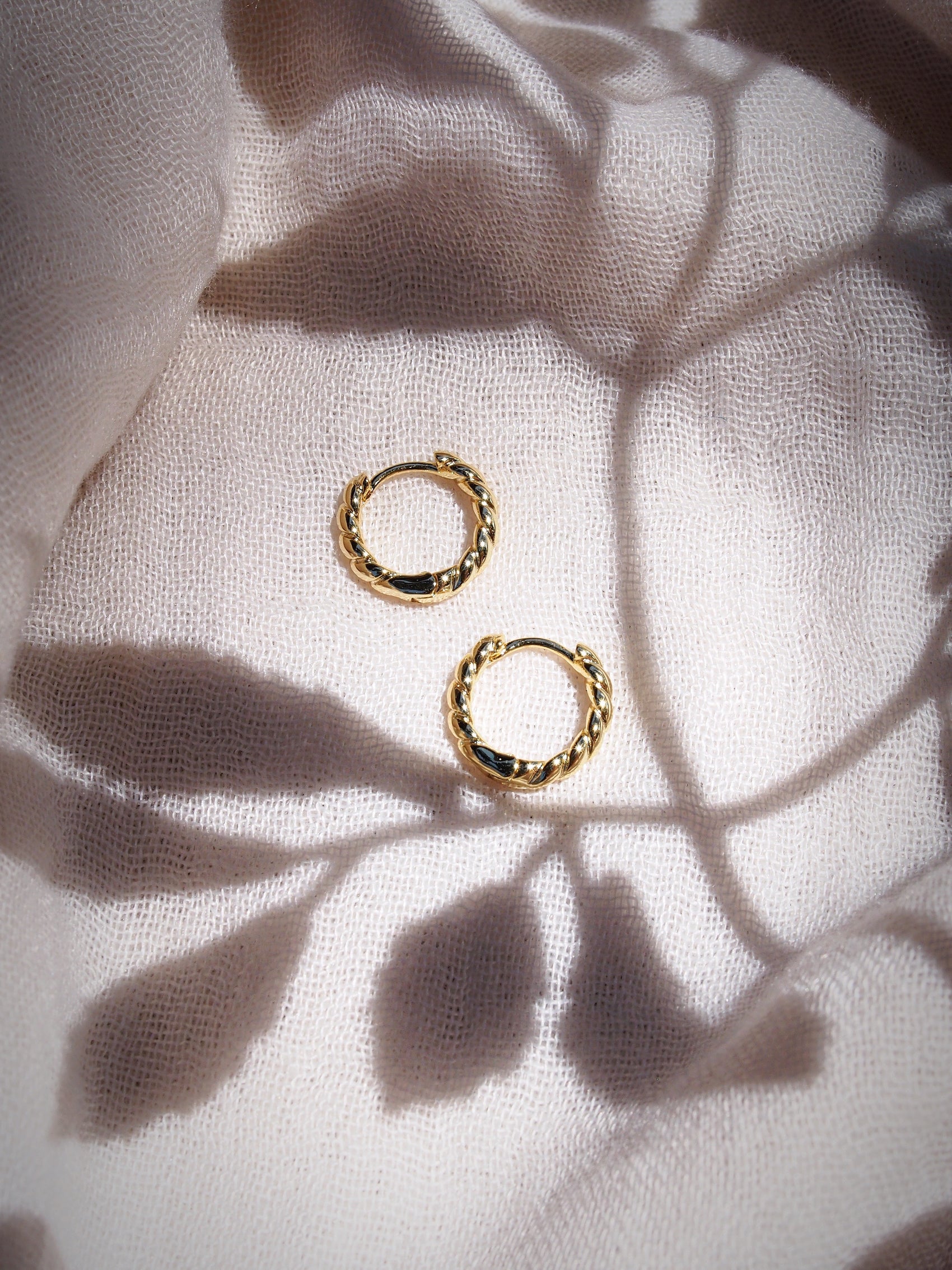 Twisted Small Hoop Earrings - Olina