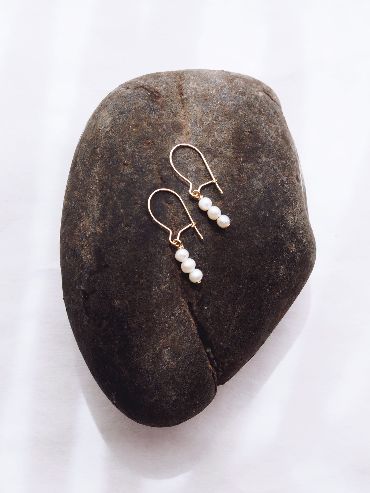 Dainty Gold Pearl Drop Earrings - Kanilea