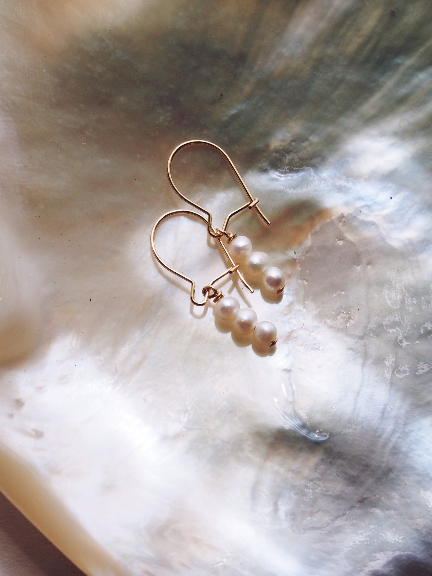 Dainty Silver Pearl Drop Earrings - Kanilea