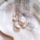Gold Flameball Pearl Drop Earrings - Kiele
