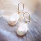 Gold Flameball Pearl Drop Earrings - Kiele