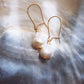 Gold Flameball Pearl Drop Earrings - Kiele