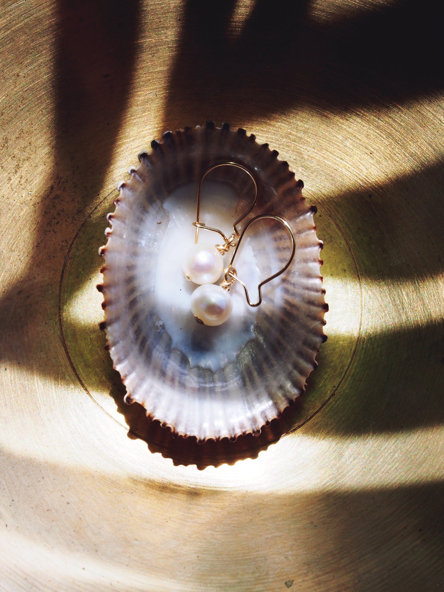 Tiny White Freshwater Pearl Drop Earrings - Silver Ipo