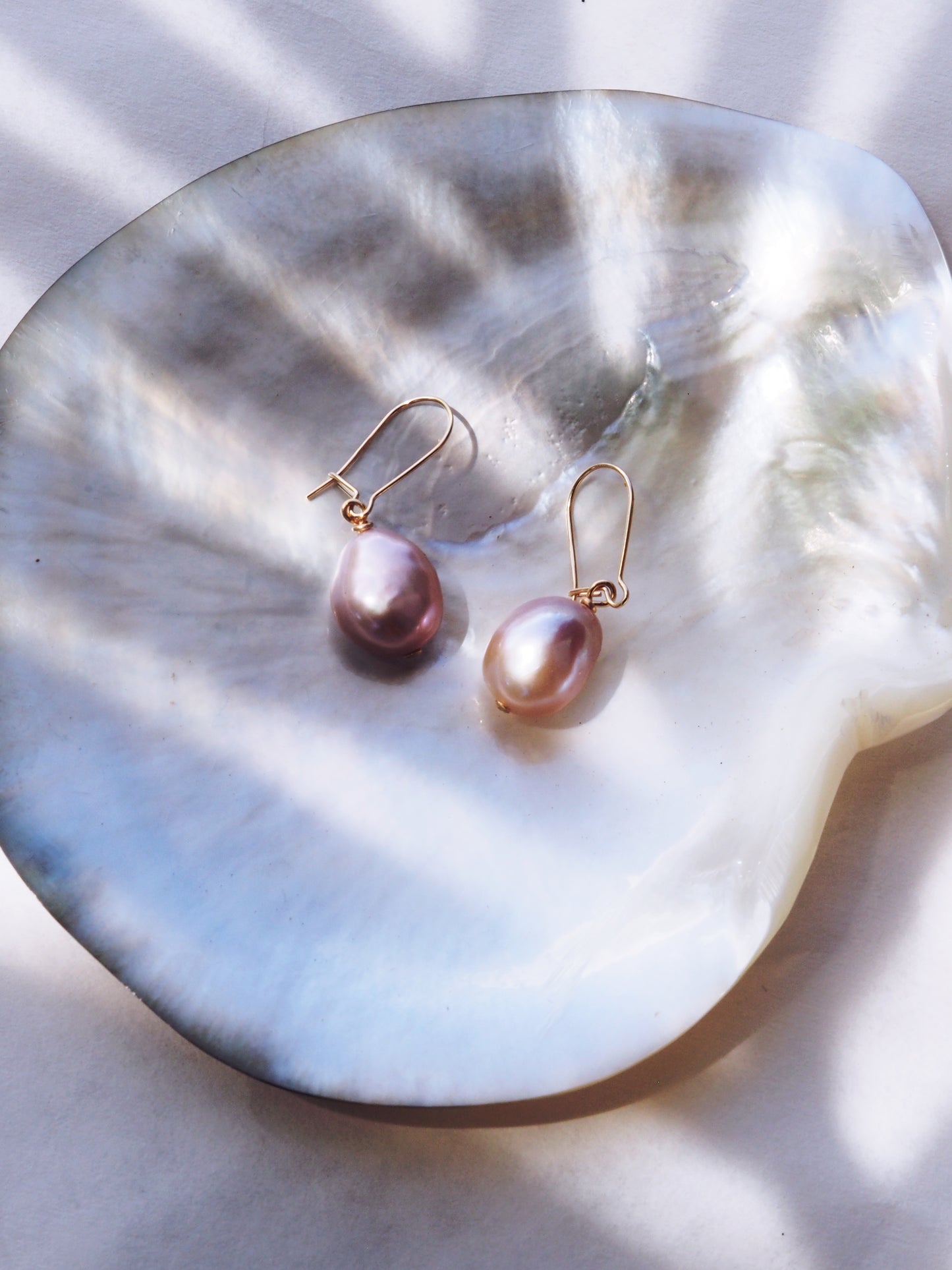 Pink Freshwater Pearl Silver Drop Earrings - Akala