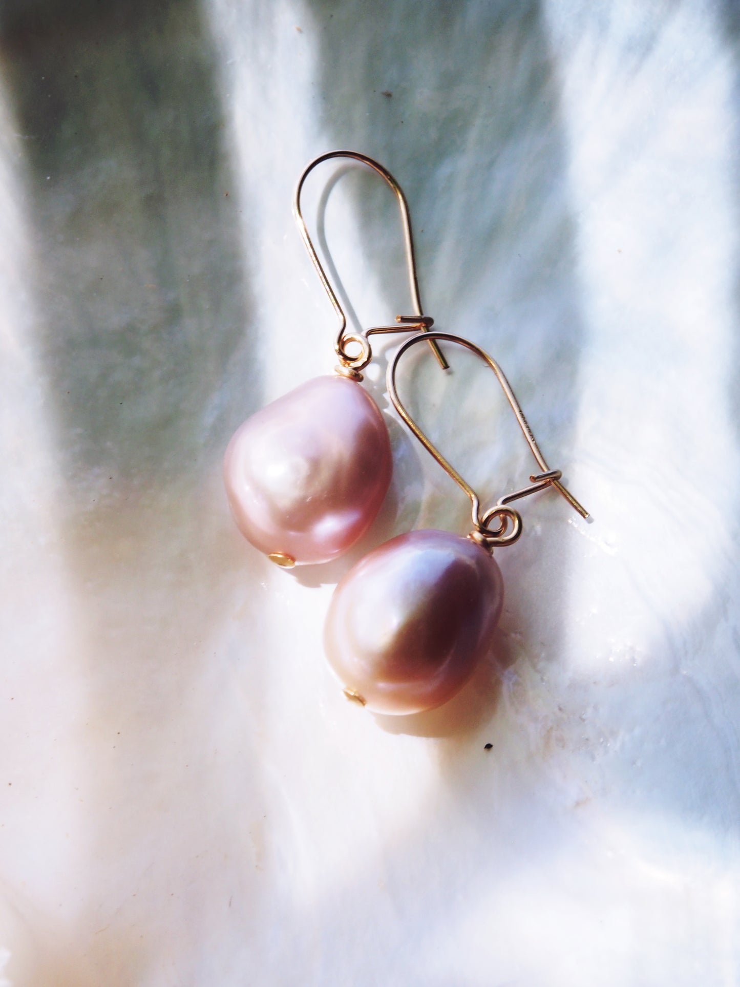 Pink Freshwater Pearl Silver Drop Earrings - Akala