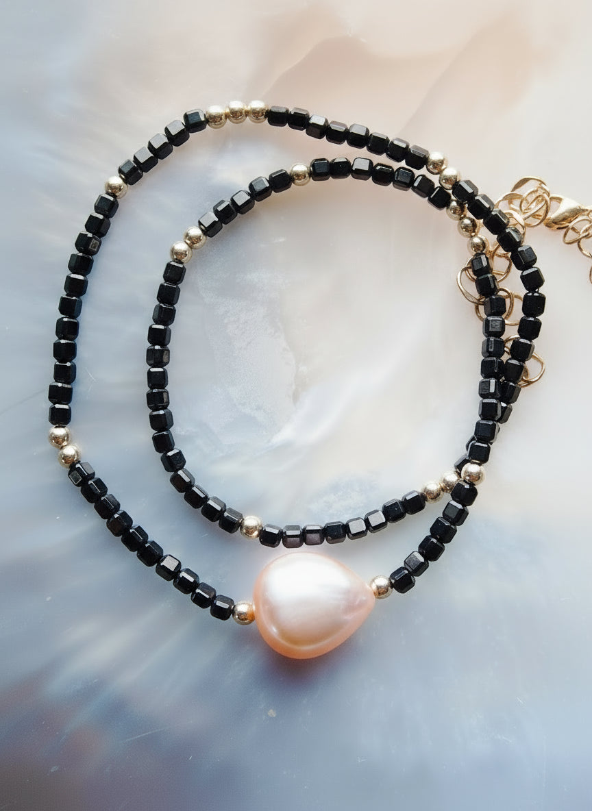 Pink Pearl and Gemstone Necklace - Silver Akala