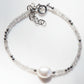 White Pearl and Gemstone Bracelet - Silver Haukea