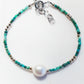 White Pearl and Gemstone Bracelet - Silver Haukea