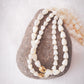 Mother of Pearl & Gold Pikake Beaded Necklace - Gold Hāweo