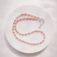 Pink Rice Pearl & Silver Bead Adjustable Necklace - Silver Liko