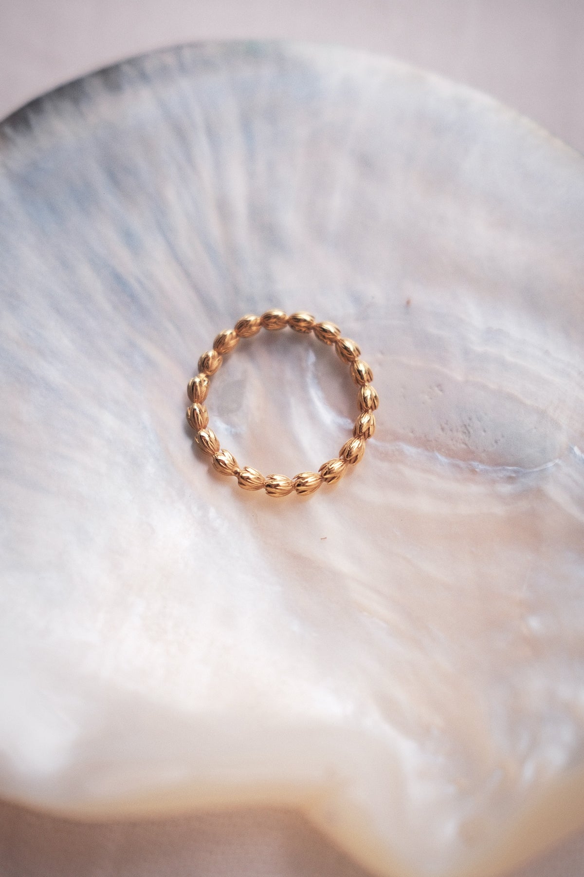 Gold Vermeil Pikake Lei Ring - Pualei