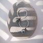 Thin Silver Tahitian Pearl Hoop Earrings - Hokuloa
