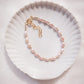 Pink Rice Pearl & Gold Bead Adjustable Bracelet - Gold Liko