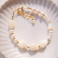 Luminous Pearl & Pikake Beaded Bracelet - Gold Heleleʻi