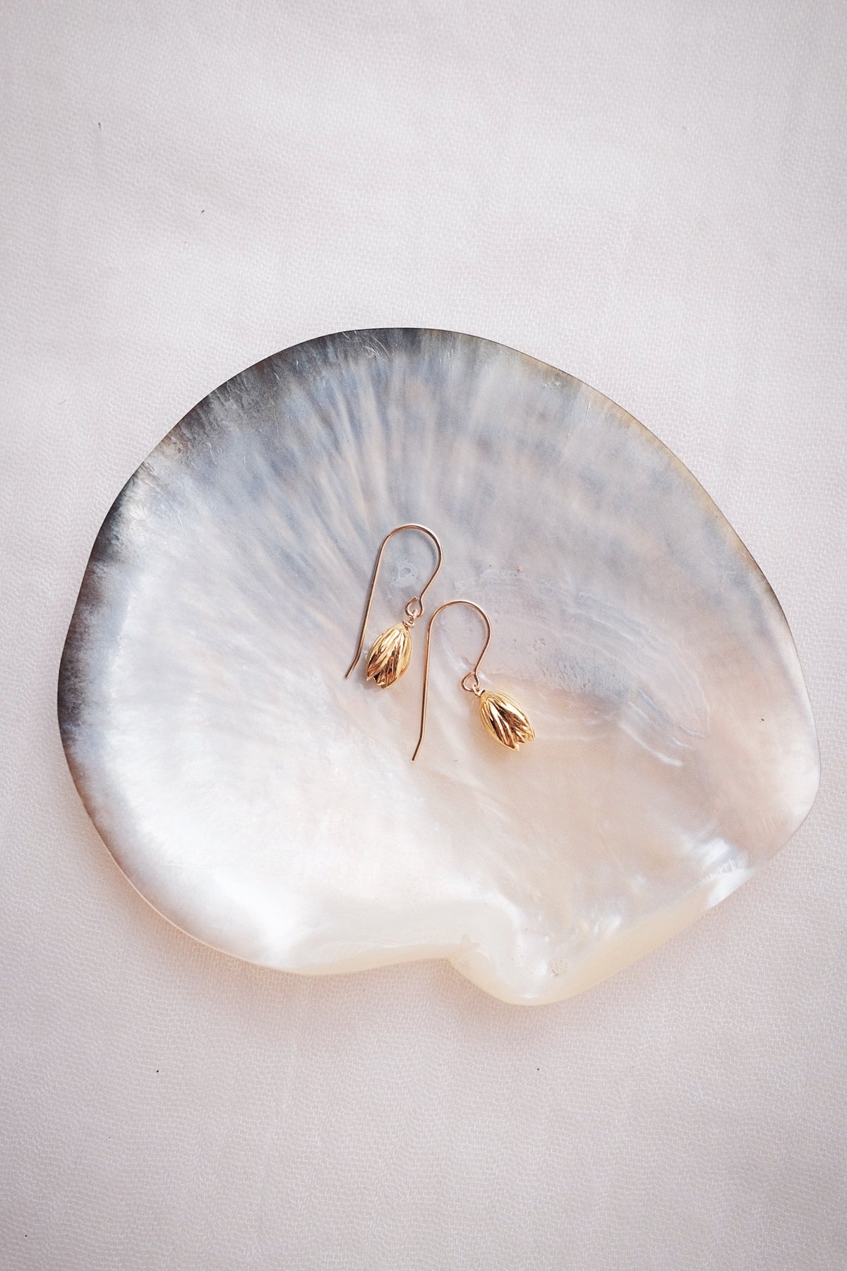 Gold Pikake Charm Ear Wire Earrings - Popohe