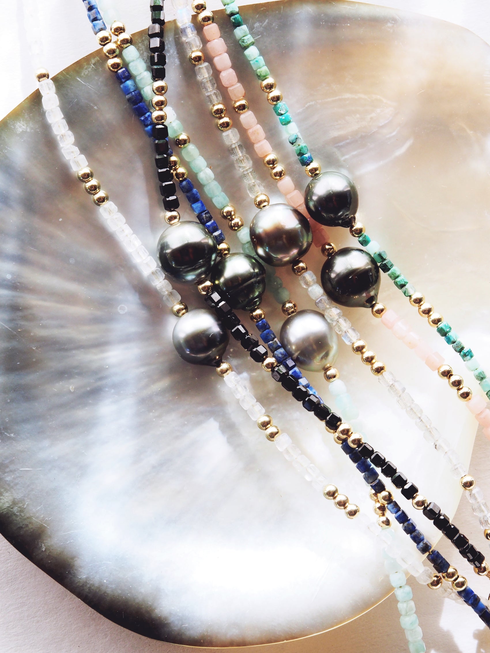 Tahitian Pearl and Gemstone Bracelet - Iolana