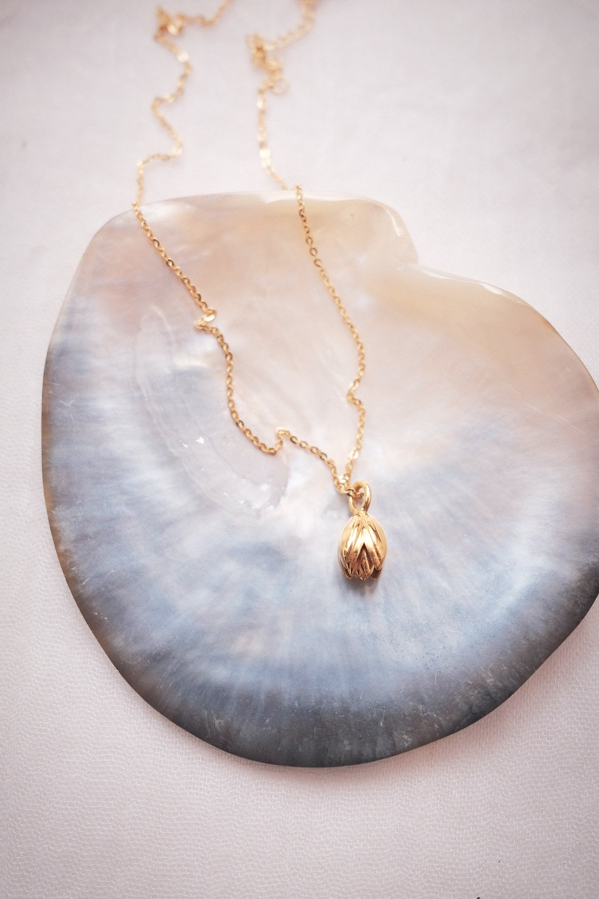 Gold Pikake Drop Pendant Necklace - Lewa