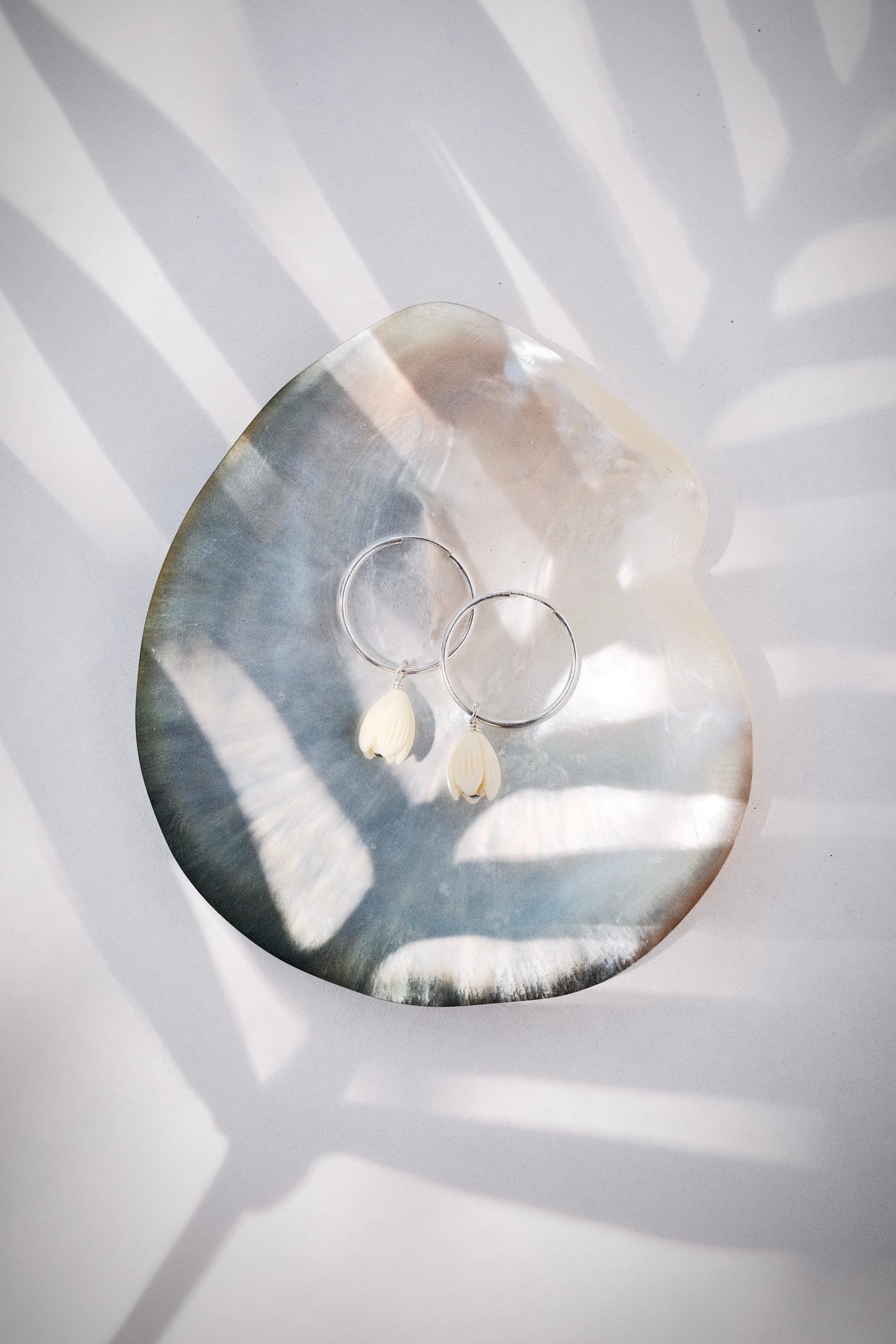 Pikake Silver Hoop Earrings - Pikake