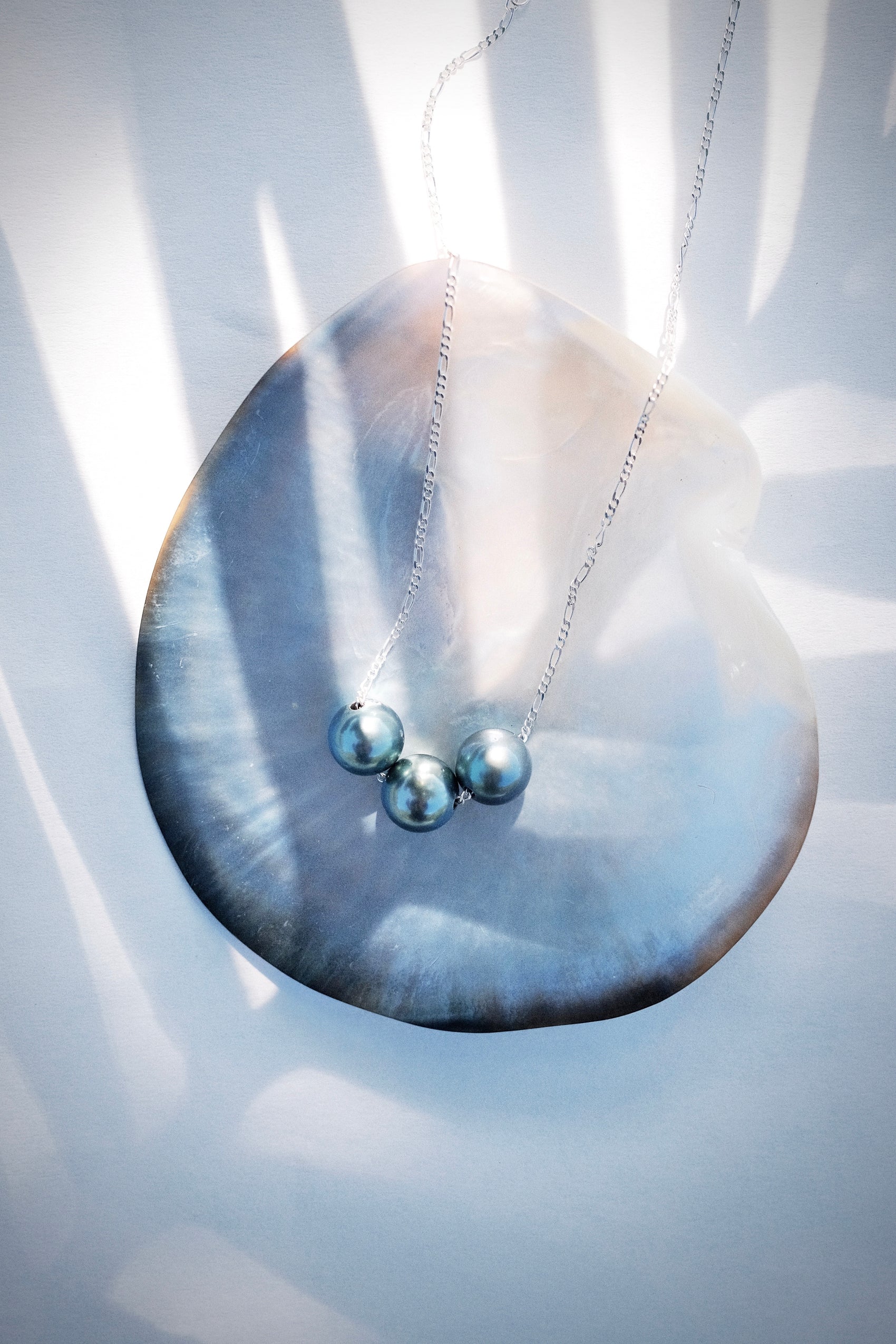 Silver Triple Floating Tahitian Pearl Necklace - Mililani