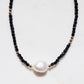 White Pearl and Gemstone Necklace - Gold Haukea