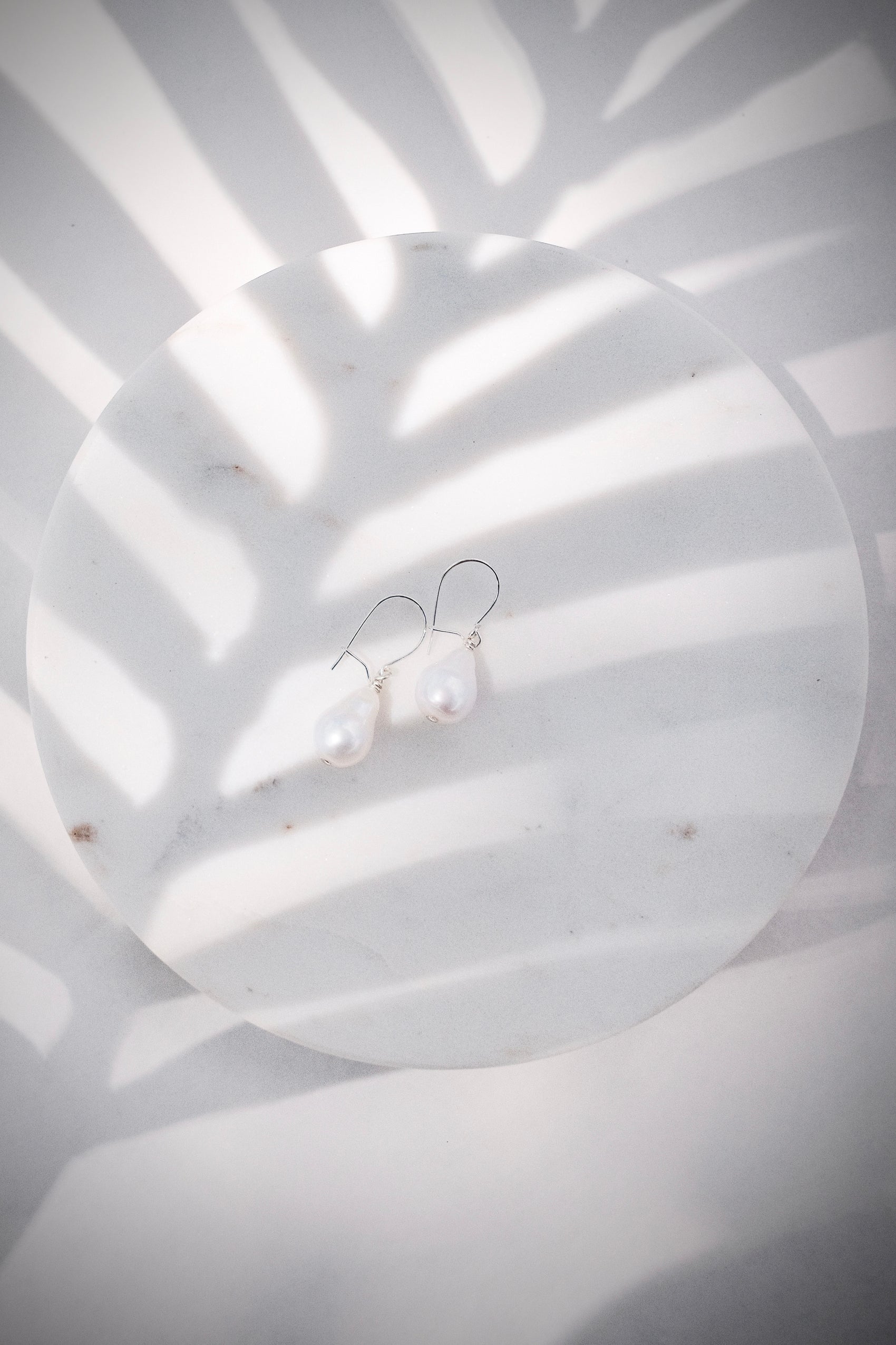 Silver Flameball Pearl Drop Earrings - Kiele