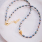 Peacock Freshwater Pearl Necklace with Gold Pikake Bead - Haʻihaʻi