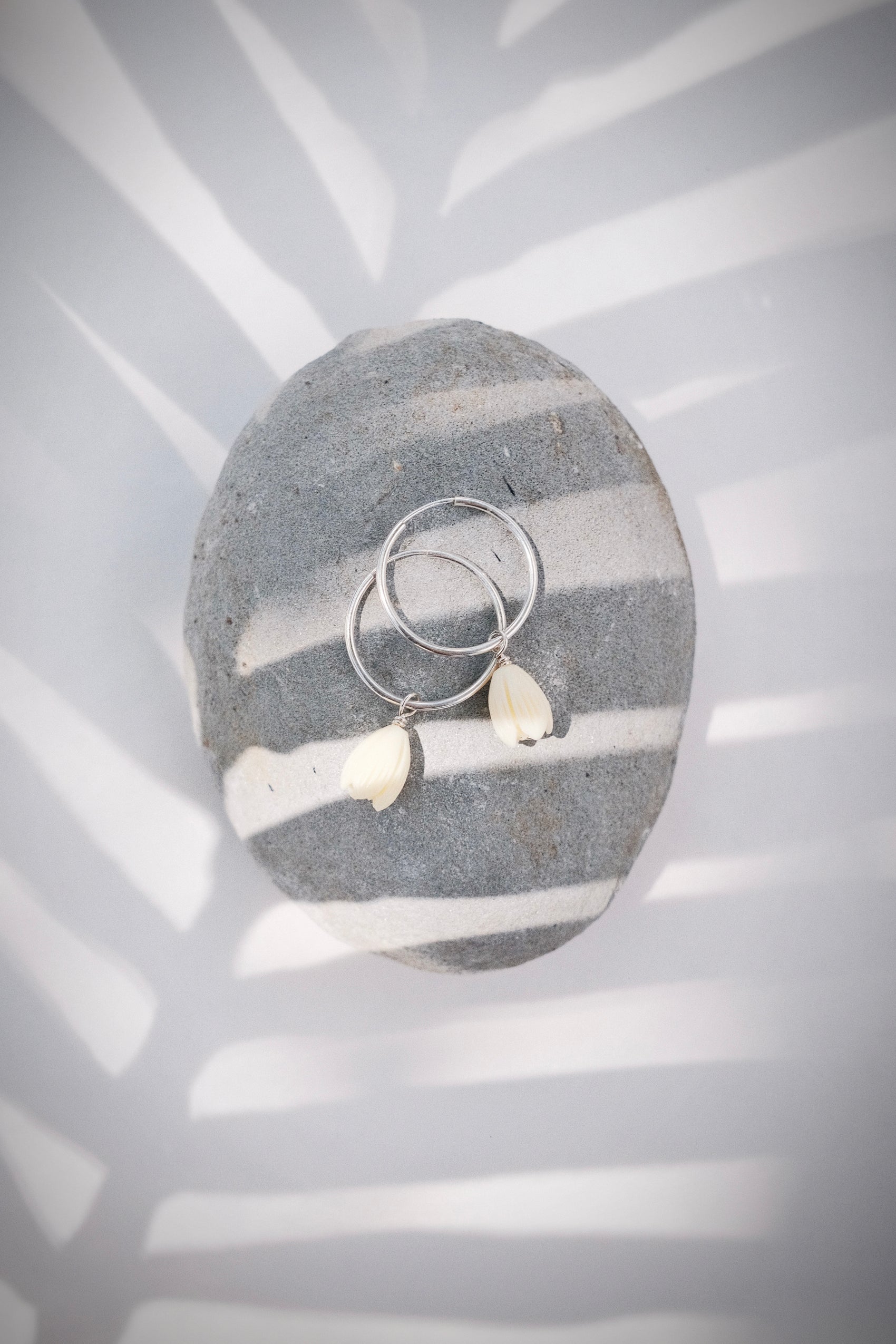 Pikake Silver Hoop Earrings - Pikake