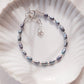 Peacock Rice Pearl & Silver Bead Adjustable Bracelet - Silver Pāʻū