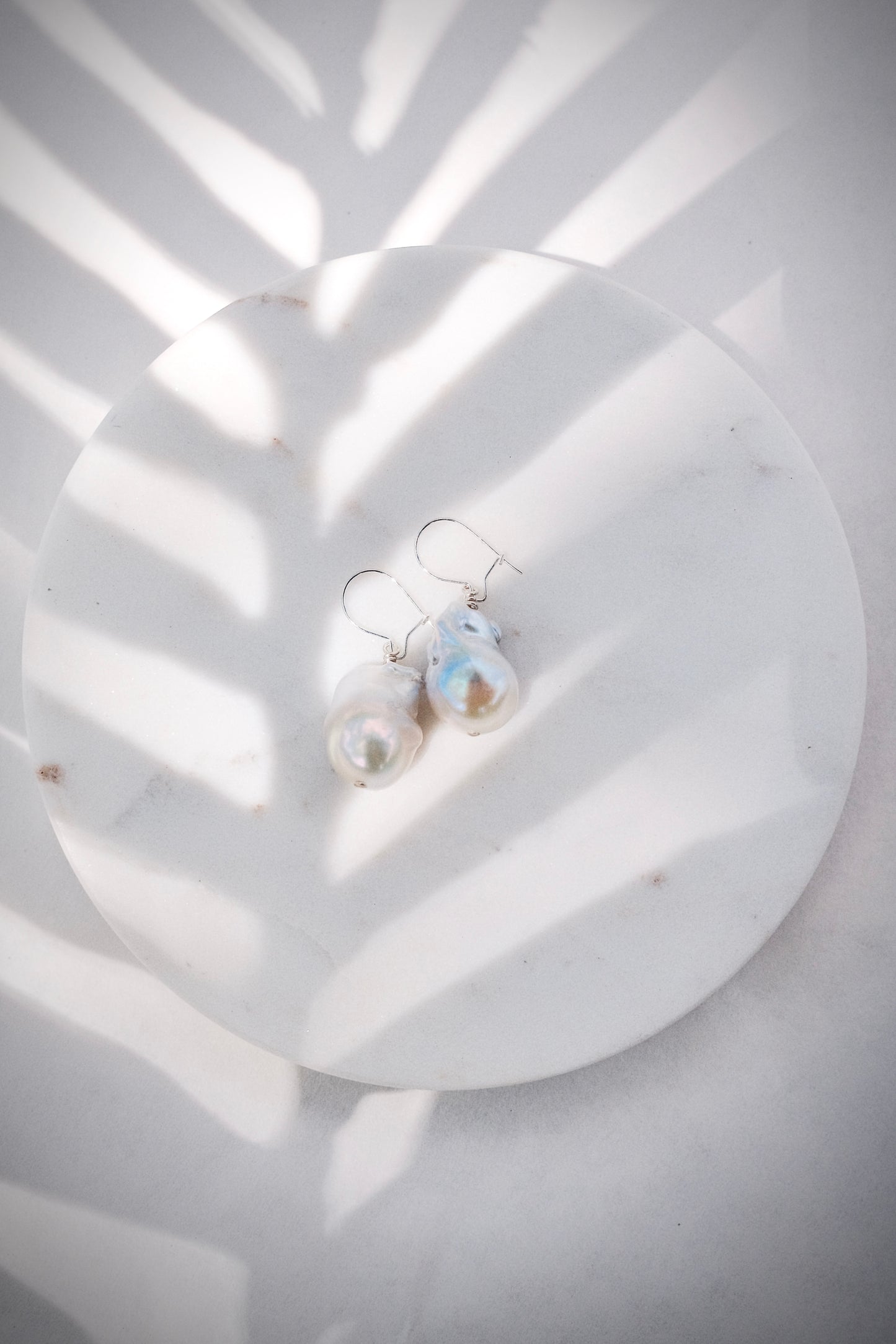 Silver Flameball Pearl Drop Earrings - Kiele