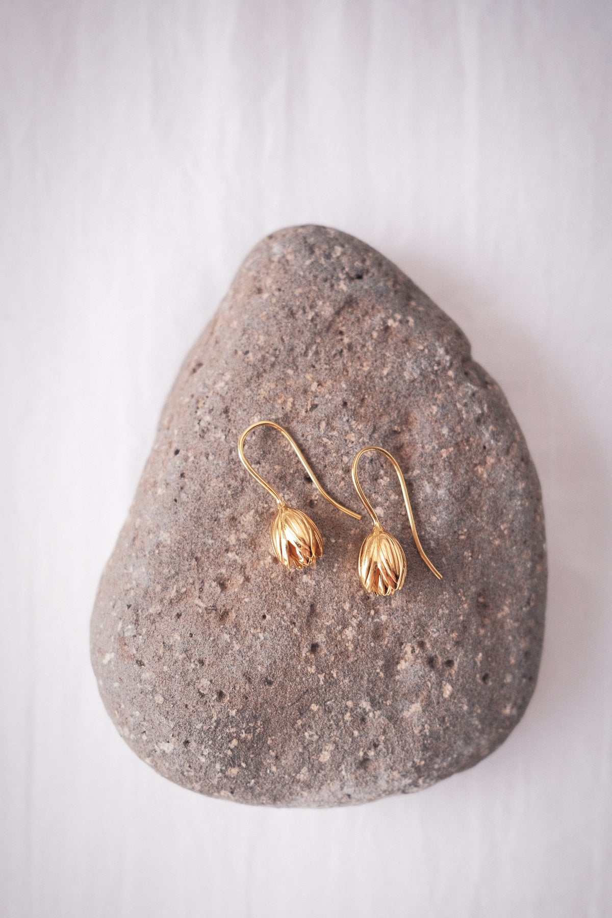Large Gold Pikake Drop Earrings - Mohala